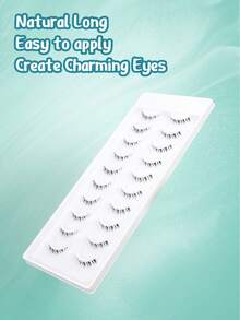 10 Pairs Cartoon-Style Natural Lengthening Lower Lashes, Delicate Makeup, Versatile False Eyelashes - Black - View 6