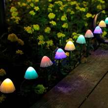 太陽能蘑菇燈 20 LED 迷你太陽能地插花園燈 8 種照明模式 高品質戶外景觀燈 暖白色/彩色 可愛逼真蘑菇裝飾 適用於露台 草坪 小徑 節日派對 適合園藝愛好者的理想禮物 - 彩色光 - 查看 5