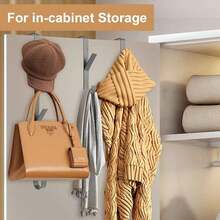 1个/3个碳钢门后挂钩 - 多功能重型金属门后收纳架 | 节省空间的垂直设计收纳挂钩 | 浴室门后毛巾架，钛色，门后衣钩，无需钻孔，门后挂钩，适用于卧室、浴室配件 - 查看 9