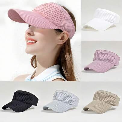 1pc כובע שמש קיץ חלול עם קשקשי דג, כובע בייסבול לספורט חוץ, כובע בייסבול מחורר נושם לנשים - כובע הצללה אלסטי, מתאים לפעילויות חוץ, חוף וללבוש יומיומי, עיצוב בעל טקסטורה מקדם זרימת אוויר, כובע קיץ חיוני, יוניסקס, כובע מגן סריג חלול בסגנון קוריאני אופנתי, חיוני לגולף/חוף חוץ, ורב-תכליתי, צבעים מרובים זמינים