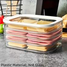 4-Tier Stackable Clear Food Storage Box With Leakproof Lid, Reusable Space-Saving Fridge And Freezer Organizer For Bacon, Ham, Cheese, Meat, Poultry & Seafood, Back-To-School Meal Prep, School Essentials & Kitchen House Accessories - Multicolor - View 2