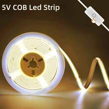 1pc COB Light Strip, 5V Low Voltage USB Powered, Compatible With Power Bank, Laptop, USB Power Adapter. Equipped With 501 On/Off Switch, No Need To Repeatedly Plug And Unplug, Control Light Switch Anytime. - 彩色 - 查看 13