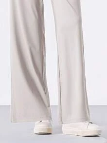 CAMEL CROWN Women's Outdoor Long Casual Pants Spring/Summer Wide-Leg Sun Protection Running Pants Breathable Lightweight Loose Straight-Leg Fashion Casual Pants - Oak Ash - View 3