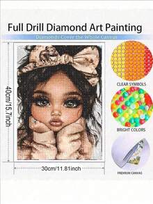 5D Diamond Painting Big Eyes GirlDiamond Art Kits For Adults, Angel Diamond Art Kits, Round Drill Diamond Painting, DIY Full Drill Diamond Dots Gem Art Adulte Craft Kits - round diamond - View 2