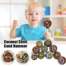 Martillo de sonajero de mano instrumento Musical de percusión educativo cáscara de Maracas de madera Rumba Shaker Maraca juguete para niños CP2F - Blanco - Ver 7