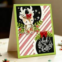 Creative Deer Dies, DIY Scrapbooking Album And Embossing Stencil, Greeting Card Making Tool, Card Paper Cutting Crafts ,Gift Card Making Template Die Cuts. - Silver - View 1