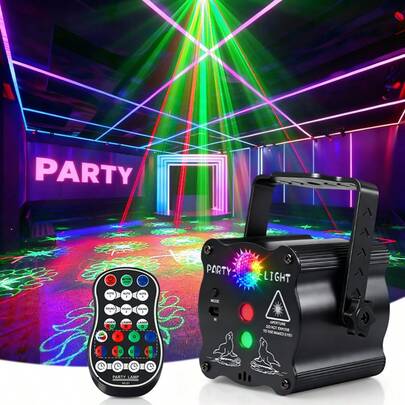 派对专业DJ迪斯科舞厅灯光，声控多模式激光灯，氛围灯，舞台灯，带遥控器，适用于生日派对、生日礼物、俱乐部演出、卡拉OK厅、圣诞礼物、万圣节