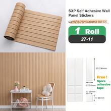 CHEE LYEE 1卷40x300厘米格子自粘3D墙板，泡沫墙纸，厚塑料矩形墙面装饰，适用于室内天花板、隔断和曲面 - 垂直 - 多色 - 查看 21