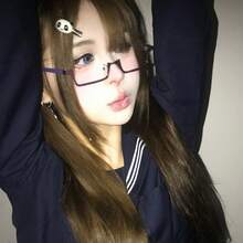 A Stylish Half-Frame Glasses With A Punk Style, Featuring Cute Sister Designs And Soft Literary Decorations, With Frameless Lenses - Black - View 9