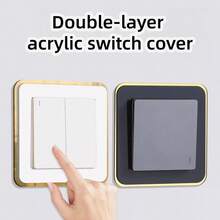 1 pieza Nueva cubierta protectora anti-suciedad para interruptor, tipo hebilla, sin adhesivo, marco decorativo para toma de pared, pegatina para el hogar - A - Ver 8