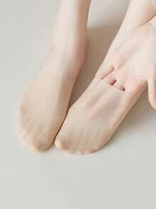 5 Pairs Women's Breathable Silicone Non-Slip Ultra-Thin Elastic Ice Silk Low-Cut Invisible Socks, High Quality, Spring/Summer - Multicolor - View 10