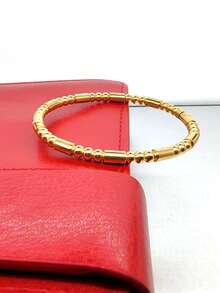 女士不锈钢手镯，双色金银简约弹力手镯，防褪色防水可叠戴日常佩戴派对饰品礼品1件装18K镀金不锈钢手镯 - 1 - 查看 10