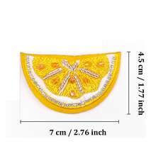 1pc Handmade Beaded Fruit Patch, Can Be Ironed Or Sewn To Decorate Clothing, Shoes, Jackets, T-Shirts, Bags, Hats, Brooches, Repair Holes, Suitable For Holidays, Parties, Summer, School. Patterns Include Lemon, Peach, Banana, Cherry, Orange, Sequins - Multicolor - View 23