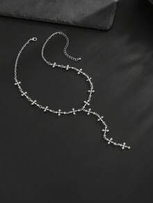 1件新款时尚男士成人礼物十字架吊坠Y形十字架链项链，适合男士日常佩戴的珠宝礼品 - 十字架Y形項鍊 - 查看 5