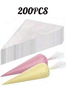 20/50/100/200pcs Disposable Piping Bags - Ideal For Homemade Cake Decorating, Baking Cookies, Cream Squeezing, Cupcakes And Homemade Dessert Decorating, Essential Kitchen And Dining Supplies. - Multicolor - View 13