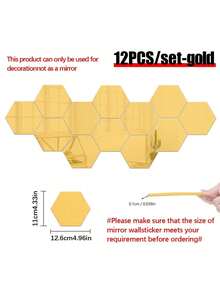 48 Pieces Of Hexagonal Acrylic Mirror Wall Decals, Removable Decorative Mirrors, Self-Adhesive Hexagonal Art Ornaments, Home Decor Stickers, Wall Stickers, Vinyl Decals, Spring Decorations, Freshen Up Your Home, Rama Decorative Sticker Gifts, Birthday Graduation Wall Decor, Room Decorations, Wall Mirrors, Bathroom Decor, Living Room Decor - 1cm - View 15