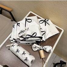 Bowknot Series Minimalist Fashion 8-Bone Black Coating UV Protection Folding Umbrella, Suitable For Sunny And Rainy Days - Bow - View 11