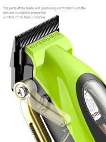 Kemei Cortadora de pelo eléctrica para hombres KM-2035, adecuada para salones profesionales, diseño inalámbrico, con cubierta protectora, batería de 2600mAh, base de carga, 1 set - Verde - Ver 8
