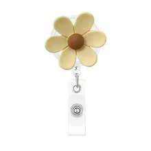 1pc Id Badge Holder Flower Easy Pull Buckle Nurse Medical Workplace Office Expansion Badge Clip - a - View 18