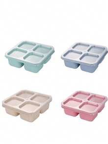 4-Compartment Reusable Food Storage Container, Candy Nut Airtight Lunch Box, Suitable For Meal Prep, Snack Making, Divided Bento Box, Ideal For School, Cafeteria, Home And Camping, Great For Teens And Office Workers, Back To School Essential - Multicolor - View 21