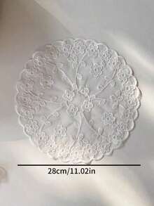 1pc Vintage Crochet Lace Tablecloth, Floral Pattern - Perfect As Heat Resistant, Air Fryer Dust Cover, And Home Decor Lace Tablecloth Bohemian Placemat - 多色 2 - 查看 3