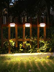 1pc Solar LED Fence Light - Outdoor Solar Lights For Outdoor Garden, Front Door, Railing And Deck Safety Lighting - One Size - View 4