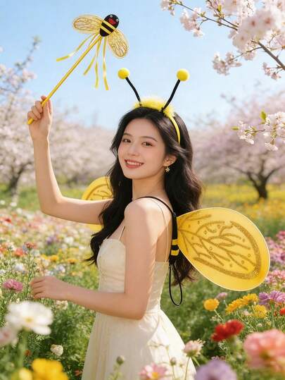 Bee Wings Dress Set - Party Costume. Suitable For Various Parties, Dance Performances And Other Props. Suitable For Halloween.