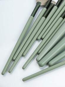 12pcs Green Makeup Brush Set With Brush Holder, Multi-Functional Professional Cosmetic Tools - Green - View 6