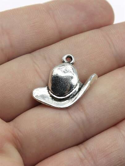 10 chiếc mặt dây chuyền hình mũ cao bồi kích thước 23x20mm dùng để làm trang sức DIY, vòng cổ, móc khóa, dây điện thoại, vòng tay, phụ kiện làm đồ thủ công mỹ nghệ.