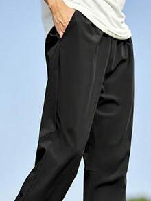 CAMEL CROWN 男士户外长裤，春夏宽松休闲时尚多功能健身跑步训练裤 - 幻影黑 - 查看 2