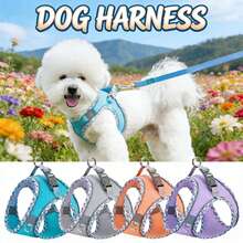Soft Breathable Dog Harness, Adjustable Reflective Step-In Vest Harness For Small Dogs & Cats, Suitable For Medium & Small Breeds - Multicolor - View 1