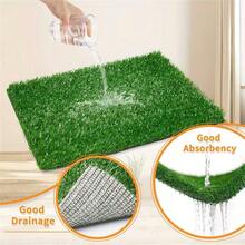 1pc Artificial Grass Dog Pee Pad, Washable Indoor Training Mat, Puppy Replacement Grass Pad, Reusable Realistic Grass Mat - L - View 8
