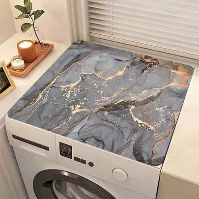 1pc Marble Texture Printed Kitchen Counter Dish Drying Mat, Super Absorbent, Hides Stains, Rubber Backed Multi-Purpose Dining & Kitchen Mat, Suitable For Coffee Maker, Dish Rack, Kitchen Counter, Coffee Pot