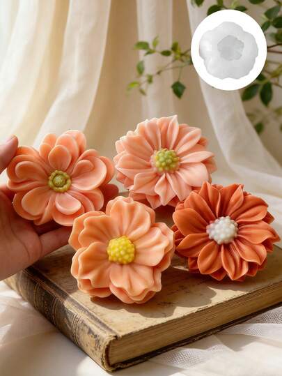 3D Floral Silicone Mold - Rose & Peony Flower Shaped DIY Candle, Soap, Plaster Diffuser Mold, Home Decor Gift