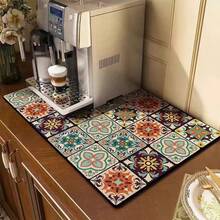 1pc Coffee Mat - Hides Stains, Suitable For Kitchen Countertops, Coffee Bars, Dish Drying Racks, Compatible With Coffee Machines, Coffee Pots, Espresso Machines - Multicolor - View 14