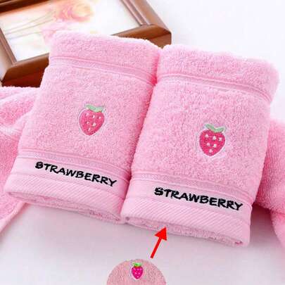 1/4 Piece Fruit Pattern Small Towel, Size 25*50cm, Multi-Color Options, Face Towel/Hand Towel, Quick Absorbent & Dry, Unisex, Suitable For Bathroom, School, Kitchen, Holiday Gifts, Travel Outdoor, Beauty Salon, Hotel, Sports, Home Essentials