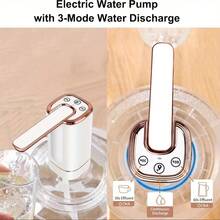 Portable Foldable Electric Water Pump, USB Rechargeable Mini Drinking Water Dispenser, Suitable For Home Use - Outdoor Travel Friendly, One-Touch Measurement, Dust And Pet Proof Design, Ideal For Kitchen, Camping And Rental Properties - Black - View 10