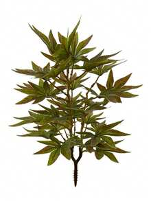3/6片仿真绿色植物，秋季枫叶，31厘米/12.2英寸，绿色植物盆景，秋季红色枫叶，逼真植物，家居装饰，婚礼派对，家庭，酒店，办公室，花园装饰 - 秋楓葉色 - 查看 7