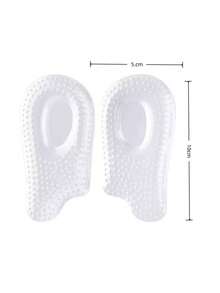 1 Pair Soft Silicone Gel Insoles, Heel Cushion Shoe Pads, Pain Relief And Foot Protection, Unisex - Clear - View 5