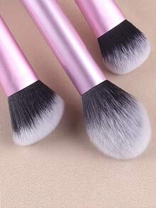 7pcs Makeup Brush Set, Nylon Bristles & Colorful Storage Box - All Light Beige Series, Complete Makeup Tool Set From Beginner To Professional, Ideal Gift For Women, Soft And Lightweight, Precise Application, Suitable For Blush, Eyebrows, Lips And Face Makeup - Pink - View 6