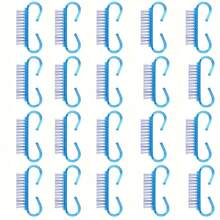 20 件套指甲刷除尘刷半透明除尘刷指甲清洁刷塑料刷套装 - 彩色 - 查看 1