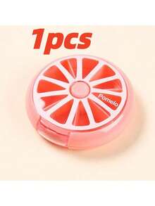 LocalPill Organizer 旅行药盒 7 格周用药盒 圆形每日用药盒 可爱药盒 适用于药丸、维生素、鱼油补充剂（1 个粉色/绿色） - 藥盒 - 查看 7