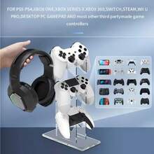 1pc Universal Acrylic Detachable Holder Rack, Transparent Desktop Display Stand Compatible With Switch Game Controller, Gaming Headphones - View 9