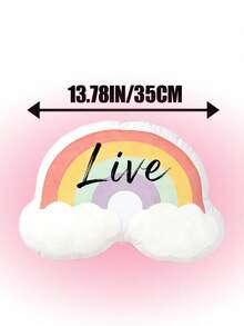 1pc Customized Rainbow Shaped Throw Pillow, Personalized With Name, Rainbow Pattern Design, Suitable For Bedroom, Bed, Sofa, Living Room Decor, Great For Home Decor, Birthday, Valentine's Day And Anniversary - Multicolor - View 10