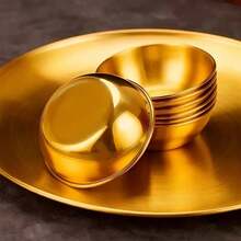 8pcs Stainless Steel Sauce Bowls With Tray Set, Durable 10-Inch Plates And 3.3-Inch Dipping Dishes, Elegant Modern Dinnerware Set, Suitable For Tapas/Sushi/Appetizers/Desserts, Wedding/Christmas/Thanksgiving/Party Supplies - Multicolor - View 9