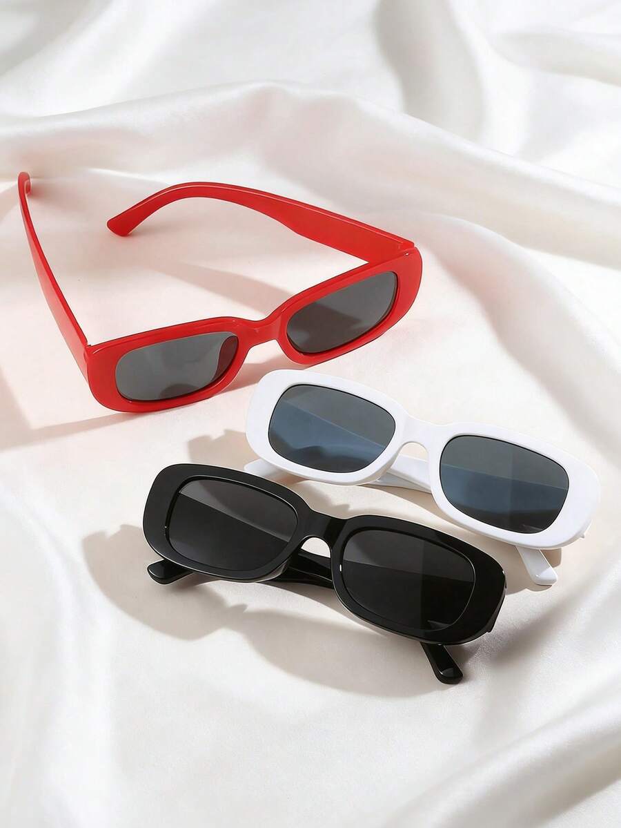 3款复古小方框时尚眼镜，适合青少年——街头风眼镜 - 彩色 - 查看 1