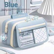 Estuche para lápices de gran capacidad y multicapa, caja de papelería de alta calidad y elegante para estudiantes, organizador de papelería de lona multicolor, impermeable y duradero, cabe regla de 20 cm, estuche para lápices portátil y fácil de limpiar, bolsa de almacenamiento de papelería de diseño minimalista, adecuado para la escuela, la oficina y como regalo - estuche para lápices - Ver 18