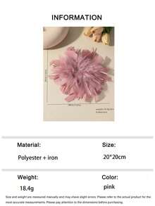 1件波西米亚复古仿水晶羽毛胸针，夸张个性化优雅多功能羽毛胸针/发夹，适合女性日常、宴会、派对及任何场合佩戴。 - 粉色 - 查看 7