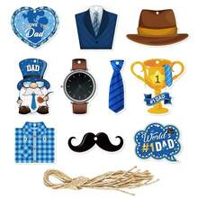 Bộ 10/20/30 món đồ trang trí treo bằng gỗ dành cho Ngày của Cha, mặt dây chuyền Ngày của Cha này được in chữ và hình hoạt hình thể hiện lòng biết ơn đối với những người cha, là lựa chọn tuyệt vời để truyền tải sự trân trọng chân thành. - Nhiều màu - Xem 2