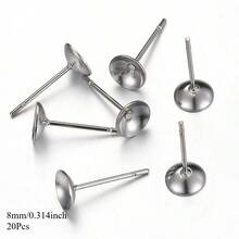 20pcs 3-8mm Stainless Steel Ear Studs Base For Pearl Earring Base For DIY Jewelry Making Golden Color Accessories - Earring Base - View 10